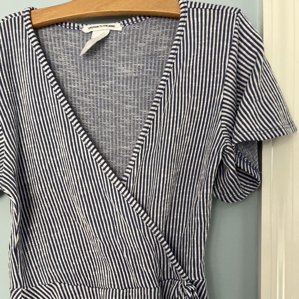 Caution to the Wind Striped Peplum Top
